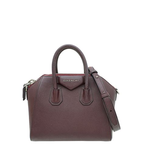 givenchy mini antigona burgundy|givenchy antigona price.